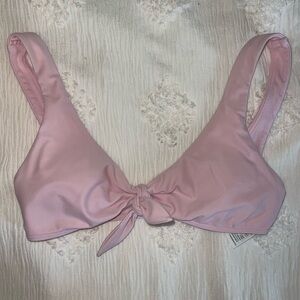 Pink Hollister Tie-Front Bikini Top